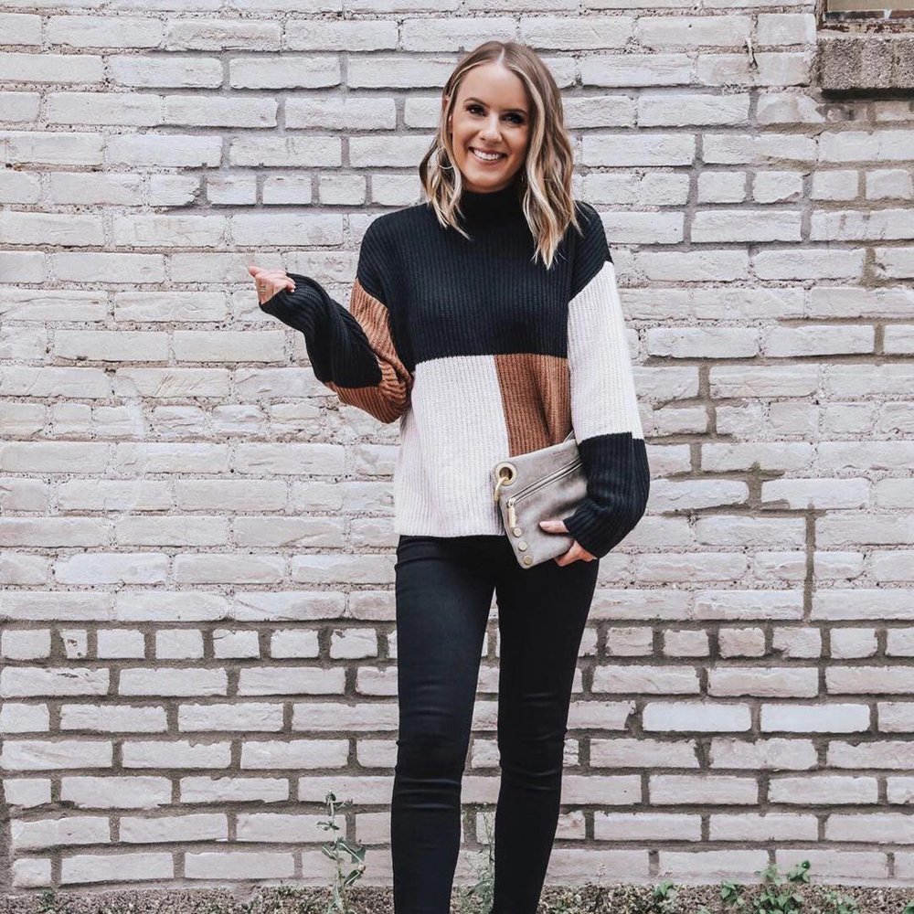 Ladies Casual Sweaters Color Printing Long-sleeved